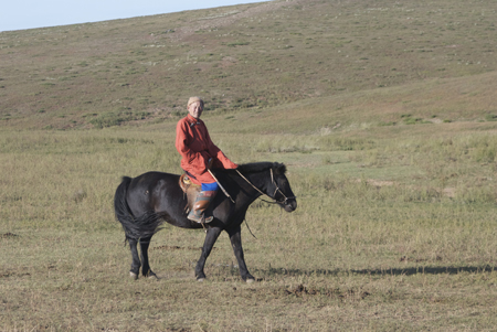 Choidog's favorite place, on his horse