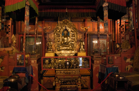 Altar in main temple, Museum of the Chojin Lama, Ulaanbaatar