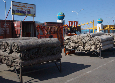 Ger felt at the Narantuul Market, UB 2005