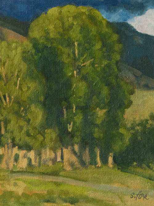 Wyoming Cottonwoods oil 8"x6'