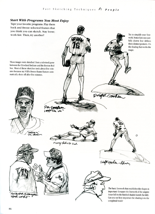 Using pause on a tv recorder to do quick sketches