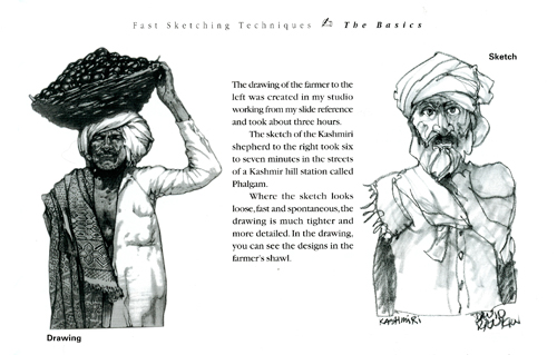 The difference between drawing and sketching