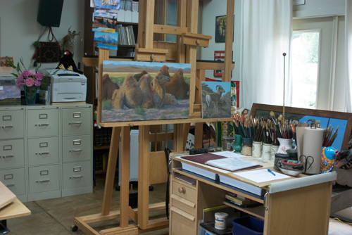 Easel and painting table