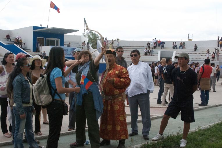 I got to shoot the bow and arrow; about 40lb. pull