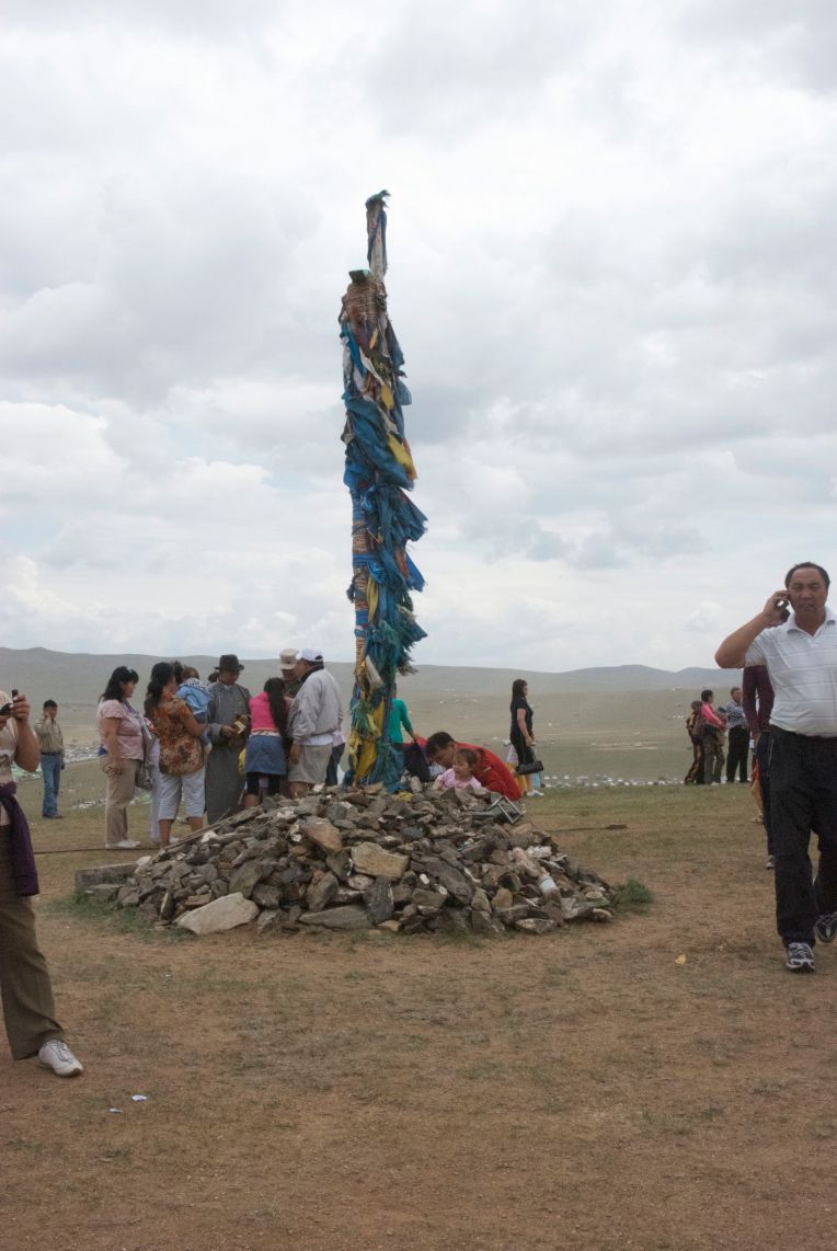 Ovoo; on highest point; a old animistic custom