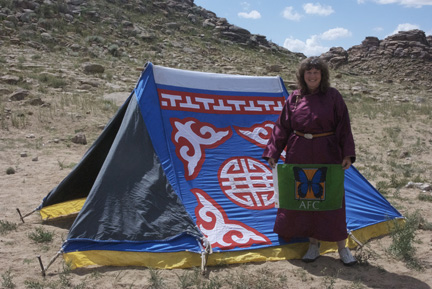 A "maikhant" or summer tent; me in my new del with the AFC Flag