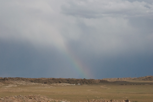 BGC-rainbow Rainbow over ger, Baga Gazriin Chuluu Nature Reserve