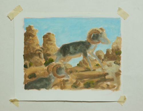 Color rough, approx. 8x11"  on canvas paper