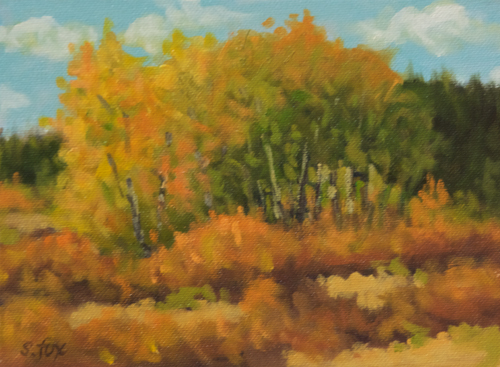 Fall Aspens, Wyoming  8x6" oil on canvasboard