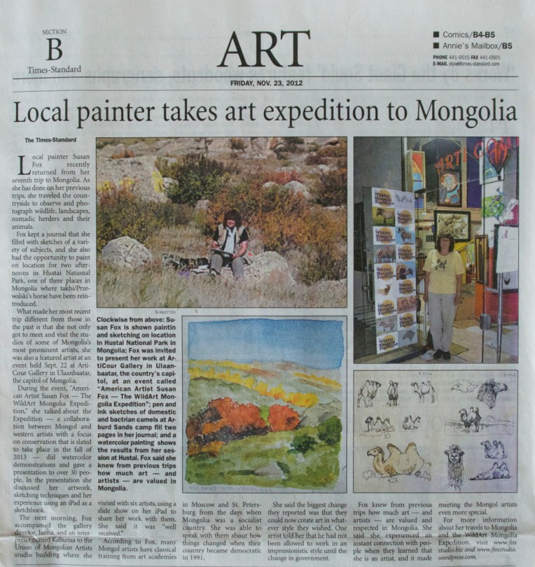 Times-Standard article, November 23, 2012