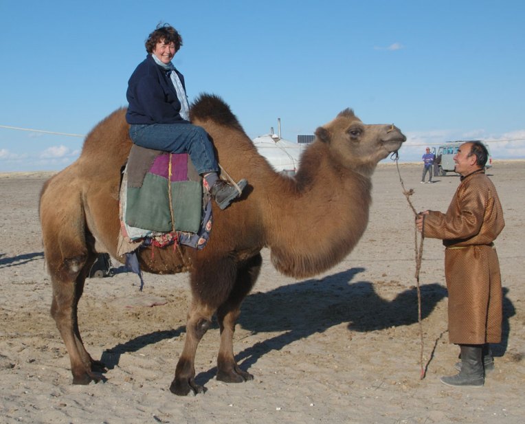 My first camel ride in Mongolia, September 2006. No, I didn't fall off.