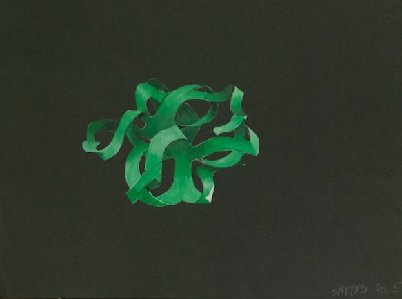 We have to cut up colored paper and create these tangles, then paint them as realistically as possible.