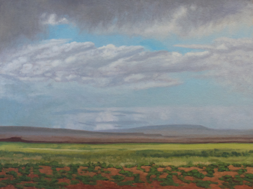 "Goviin Boroo (Gobi Rain)"  18x24"  oil