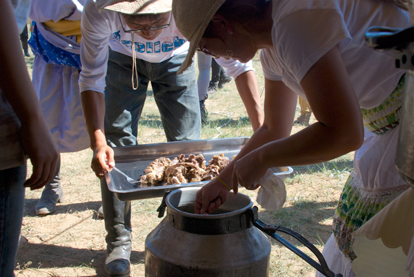 The after race feast...khorhog, salads and various dairy products like aruul (dried curds)