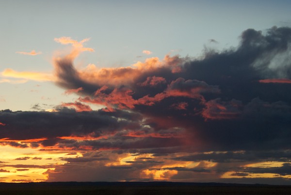 On to the south and east in the setting sun.