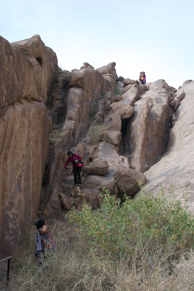 Some of the type of rock terrain we hiked over, across and up and down.