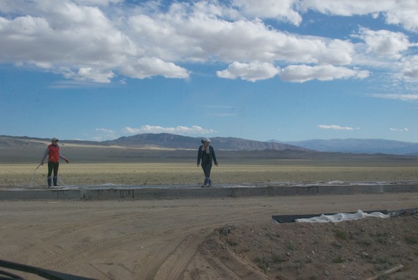 Checking out the roadbed.
