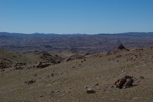 The view on the other side. A boundary sign told us that we were entering the Great Gobi B Strictly Protected Area. So there it was ahead of me, a place I'd been wanting to see for years.
