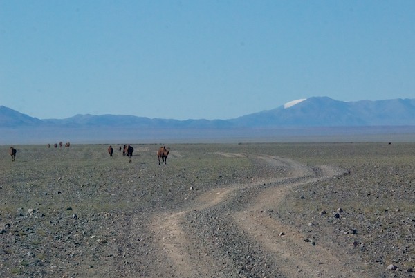 That is a patch of snow on that mountain. In early September.