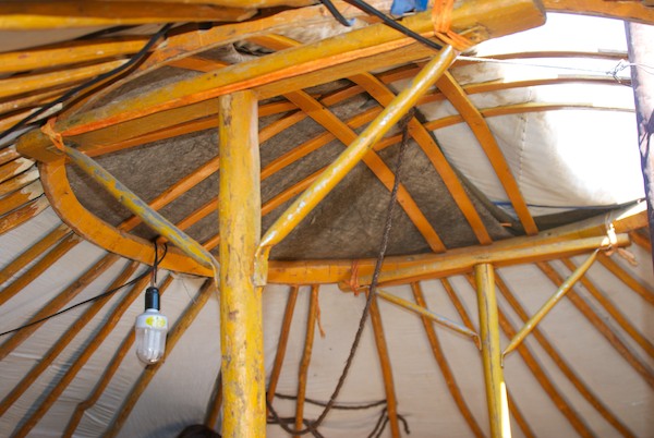 All the gers I've seen or stayed in have been, I think, factory-made.  This one was handmade in an older traditional way.