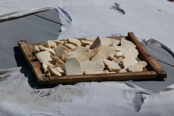 Something you see all over the Mongolian countryside in the summer....aruul/dried curds or yogurt drying on the roof of the ger.