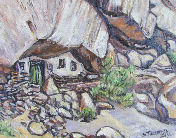 Painting of lama's retreat by Tugsoyun Sodnom