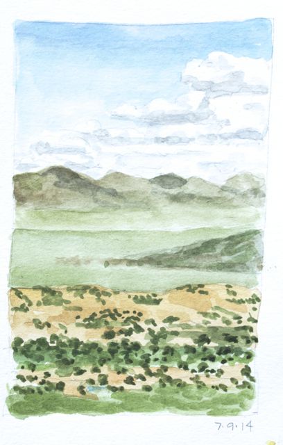 View of sand dunes, Delger Camp