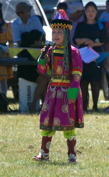 Young singer in Buryat clothes.