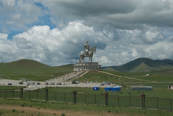 Full-circle back past the Chinggis Khan statue and on to Ulaanbaatar.
