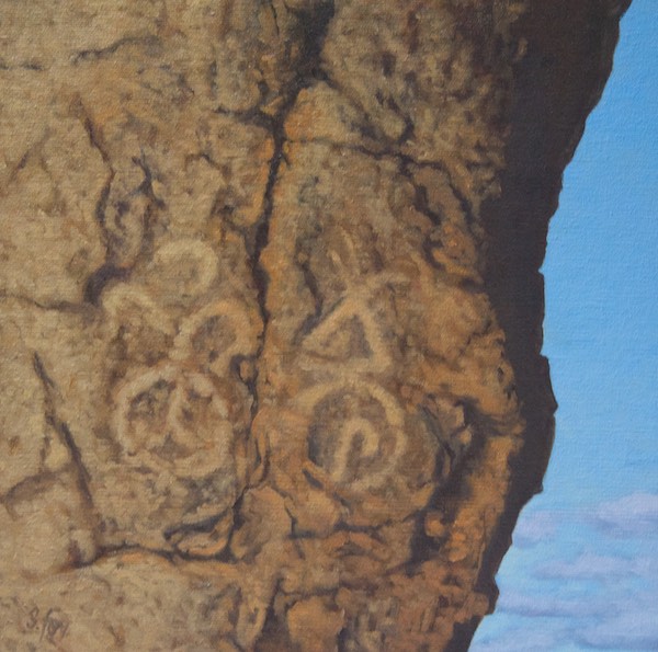 "Petroglyphs, Ikh Nartiin Chuluu"  oil  12x12"