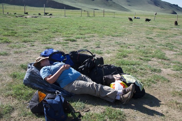 Waiting for the ride to Hovd