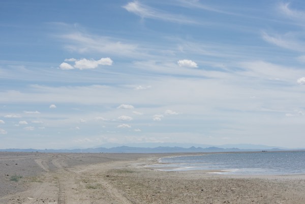 At the south end of the lake