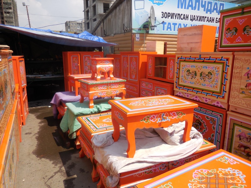 Ger furniture in the traditional orange.